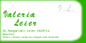 valeria leier business card